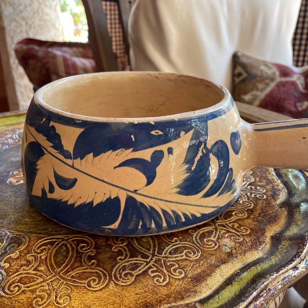 Mexican pottery queso bowl